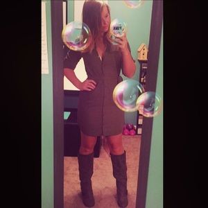 Express button up dress